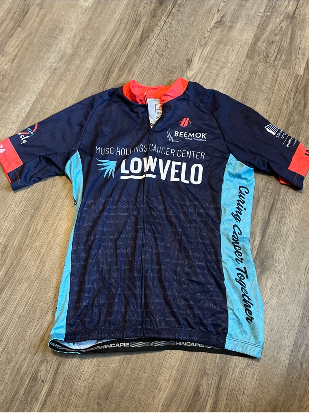 Hincapie Cycling Jersey - Navy, Light Blue, Coral Accents S